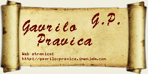 Gavrilo Pravica vizit kartica
